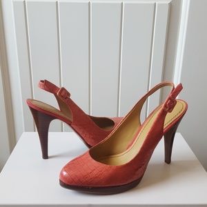 LABOR DAY SALE! Nine West pink leather slingbacks